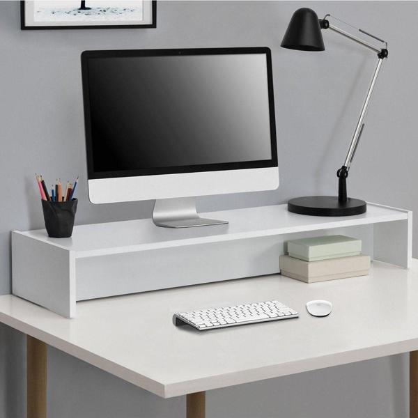 Modalanka Monitör Altlığı Bilgisayar Yükseltici Masa Düzenleyici Standı,Laptop Pc Tv Yazıcı Standı Beyaz - Image 1