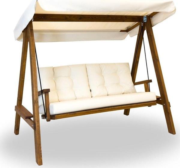 Aida Swings Pera 2000 – 3 Kişilik Bahçe Balkon Salıncağı – Krem - Image 1