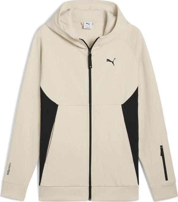 684605-87 Puma Tech Full-Zip Hoodie Erkek Ceket Krem - Image 1