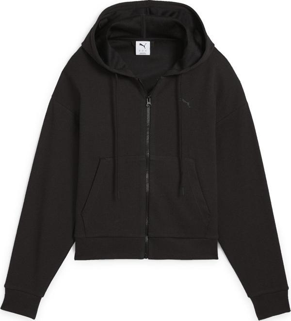 685056-01 Puma Her Crop Full-Zip Hoodie Kadın Ceket Siyah - Image 1
