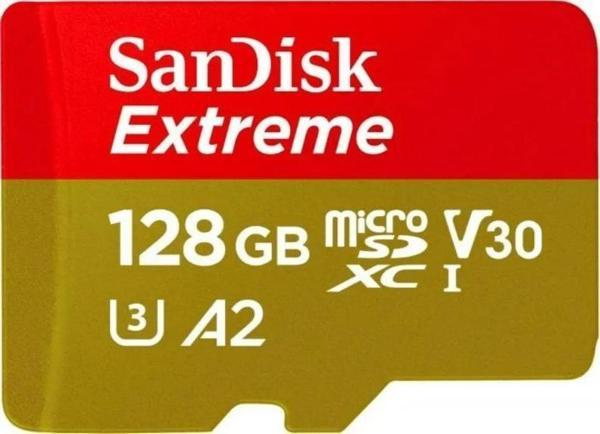 SanDisk Extreme 128GB 190/90MB/s microSDXC UHS-1 A2 4K Hafıza Kartı SDSQXAA-128G-GN6MN - Image 1