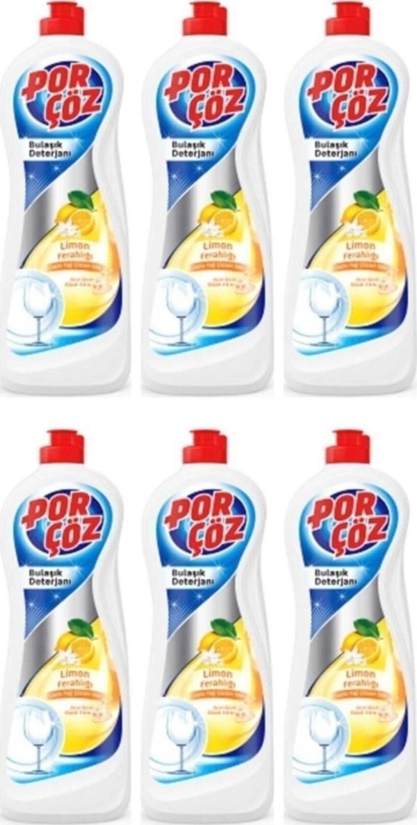  Porçöz Bulaşık Deterjanı Limon Ferahlığı 6 x 675 ML - Image 1