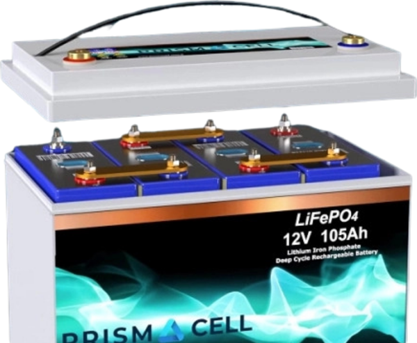 Prismacell Lifepo4 Akü 105A 105 Amper 12.8 Volt Lityum Marin, Karavan, 12V 100A Solar Akü Batarya - Image 1