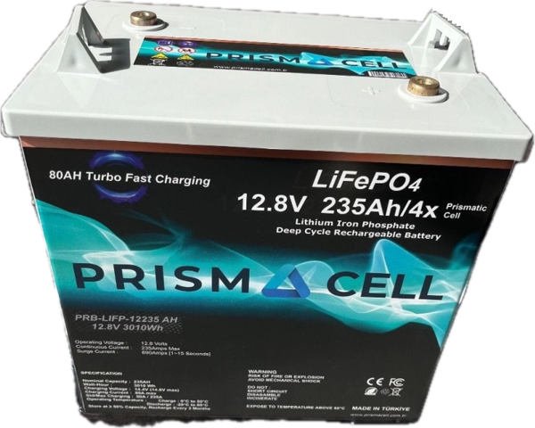 Prismacell Lifepo4 Akü 235A 235 Amper 12.8 Volt 3kWh Lityum Marin, Karavan, 12V Solar Akü Batarya - Image 1