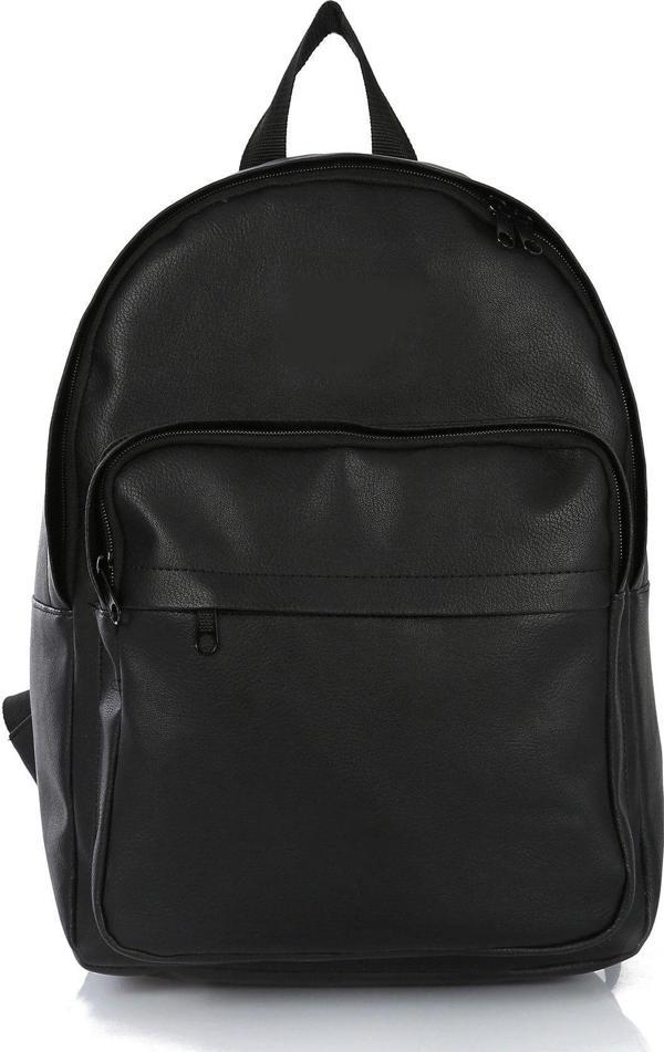 Baydar Unisex Suni Deri Şık Baskısız Sadece Siyah Laptop Ve Günlük Sırt Çantası - Image 1