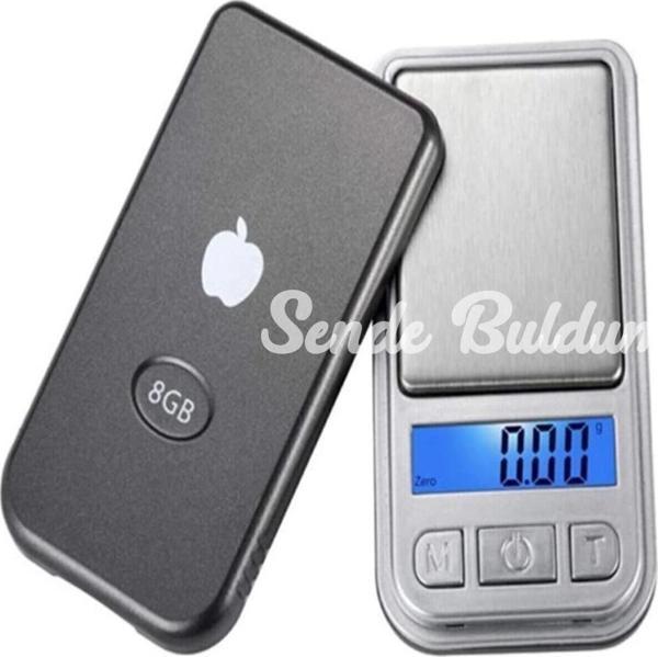 Apple Ipod Görünümlü Hassas Cep Terazisi Tartı 200 G Kapasite 0.01 Hassasiyet - Image 1