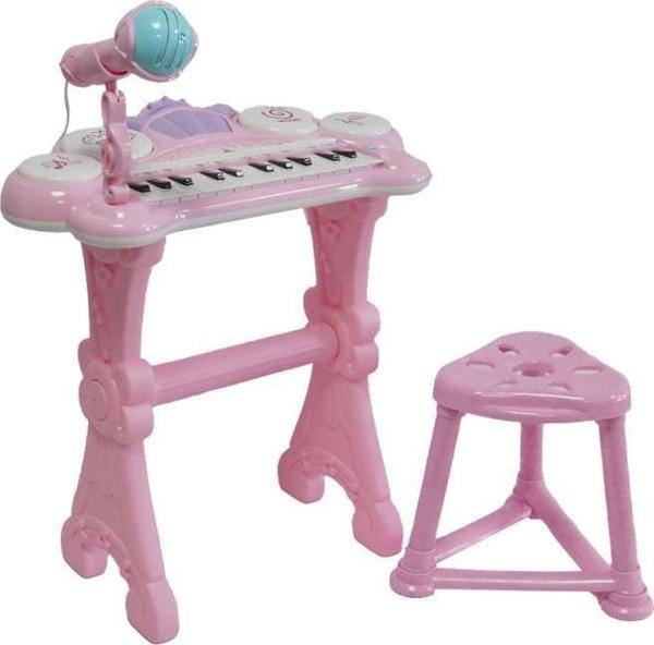 Rennes NP-900PK 24 Tuşlu Elektronik Pembe Çocuk Piyanosu Mikrofon Tabure Full Set (Işıklı Öğretici Mod) - Image 1