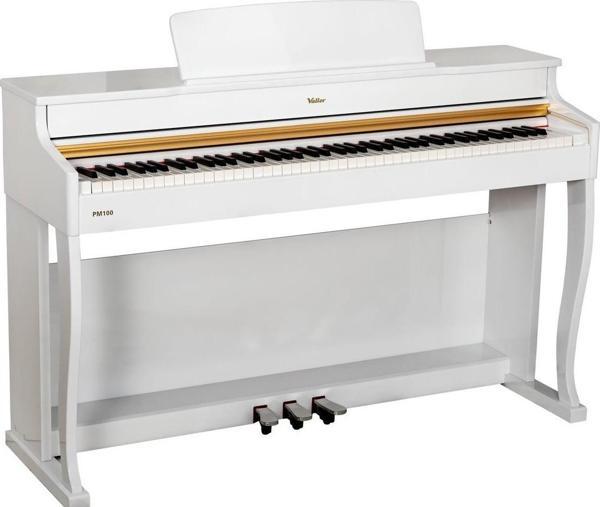 Valler PM100 Tuş Hassasiyetli Beyaz Dijital Piyano ( Tabure + Kulaklık Hediyeli ) - Image 1