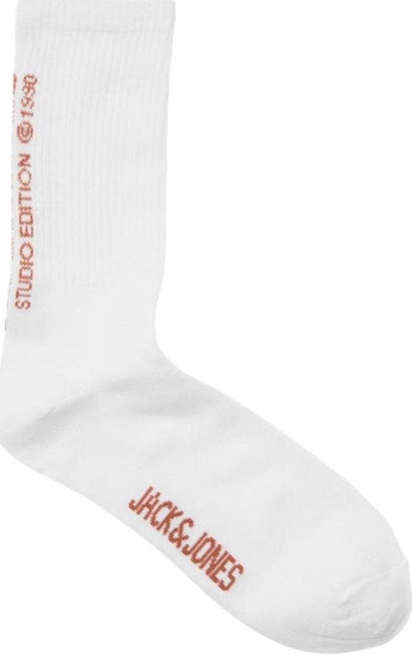 Jack&Jones JACBORA TENNIS SOCK 12256197 BEYAZ-KIRMIZI - Image 1