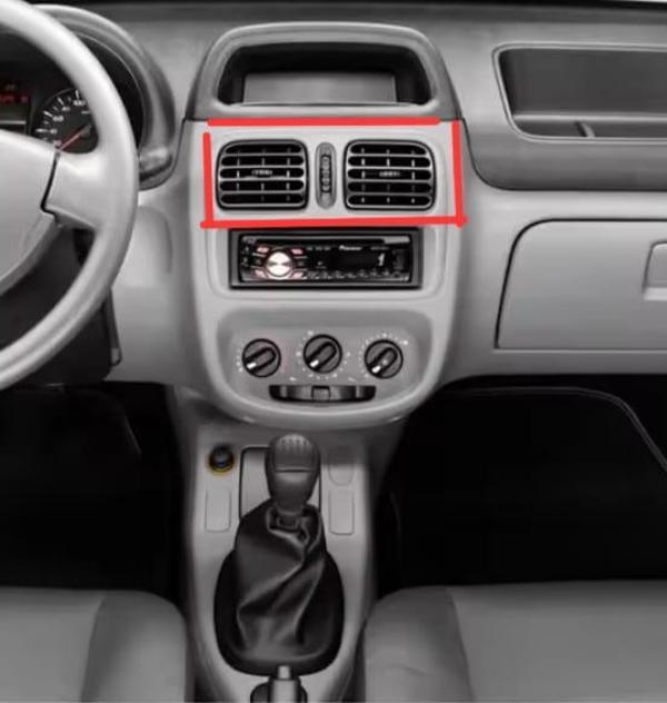 Hareketli Renault Clio Reno Yönlendirmeli  GRİ RENK 1 ÇİFT  Orta Kalorifer Fan Havalandırma Izgarası - Image 1