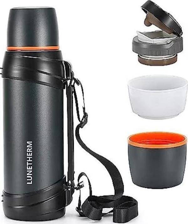 Lunetherm Klasik Vakumlu Çift Bardaklı Çelik Termos 2 Litre - Lacivert - Image 1