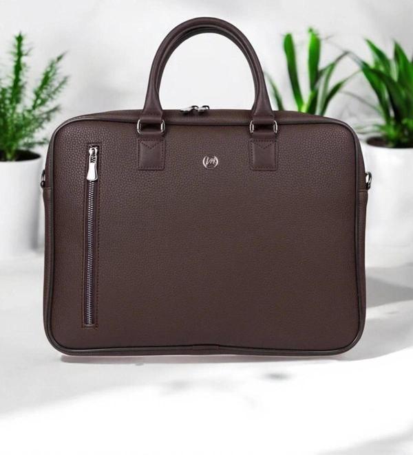 Lüx Unisex Kahverengi Laptop & Evrak Çantası 13"-14.6" inç - Image 1