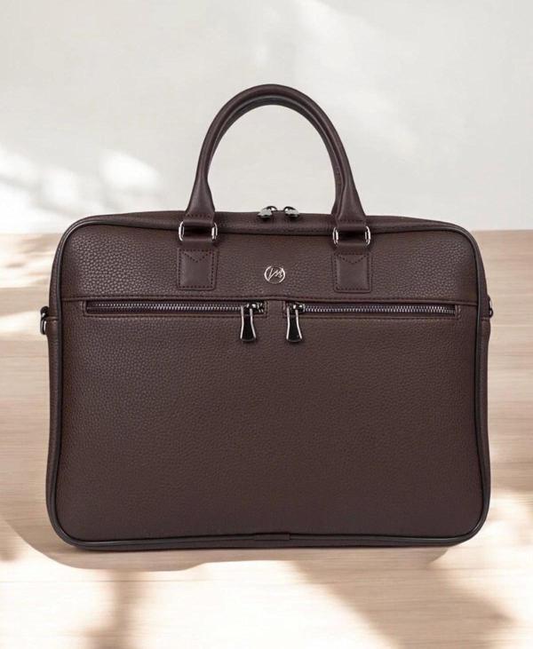 Lüx Unisex Kahverengi Laptop & Evrak Çantası 13"-14.6" inç - Image 1