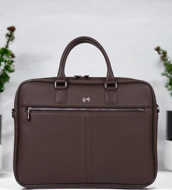 Premium Unisex Kahverengi Laptop & Evrak Çantası 13"-14.6" inç - Image 1