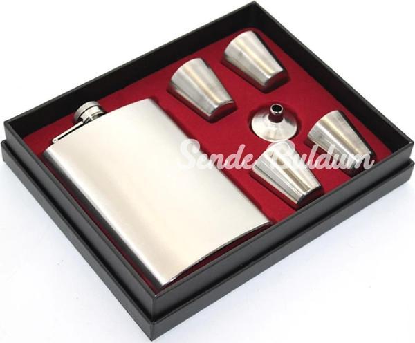 Paslanmaz Çelik 4 Shot Bardaklı Matara Seti Alk2658 - Image 1
