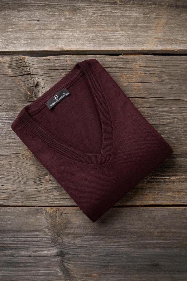 Woolen World V Yaka Battal (Büyük Boy) Yünlü Triko Kazak  - Image 1