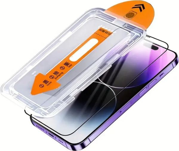 Zaxe  iPhone 16 Pro Max Cam Ekran Koruyucu Parlak Yüzey Kolay Çekme  Tozsuz Uygulama - Image 1