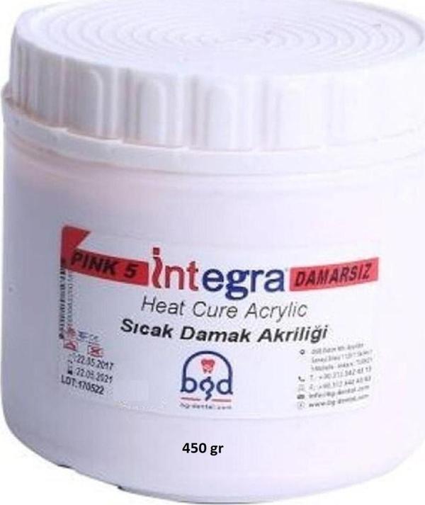 Integra Beyaz Renk  Sıcak Damak Akrilik 450 Gr & Tamir Işlemi için Akrilik - Image 1