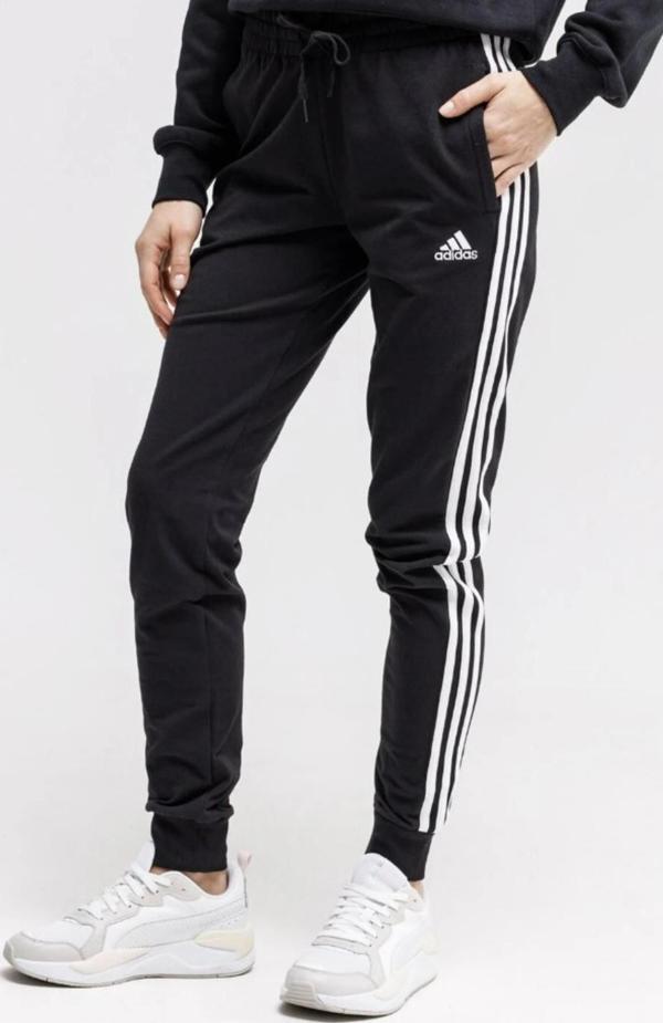 Adidas Essentials Single Jersey 3-Stripes Kadın Siyah Eşofman Altı - Image 1