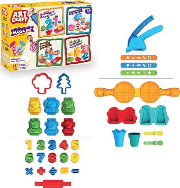 Mega Oyun Hamur Seti 280 Gr. - Oyun Hamuru Seti - Hamur Setleri - Hamur Kalıpları - Image 1