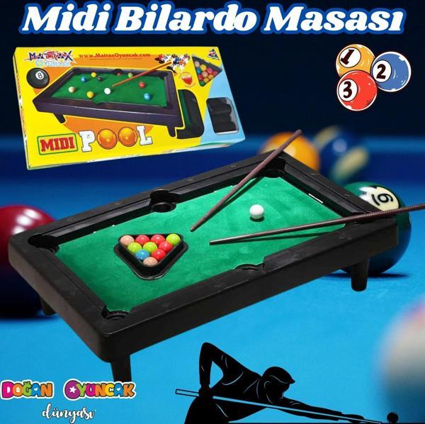 Midi Pool Orta Bilardo Masası - Bilardo Maçı - Bilardo Oyuncak - 8 Ball Oyunu - Büyük Bilardo Seti - - Image 1