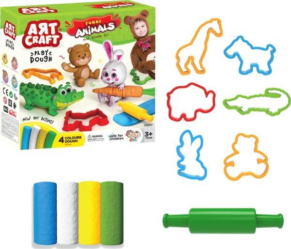 Eğlenceli Hayvanlar Oyun Hamur Seti 200 Gr. - Oyun Hamuru Seti - Hamur Setleri - Hamur Kalıpları - Image 1