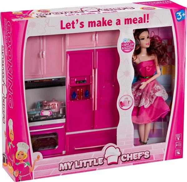 My Happy Kitchen Bebekli İkili Mutfak Seti - Modern Mutfak Seti - Işıklı Sesli Mutfak Oyuncak - Fırı - Image 1