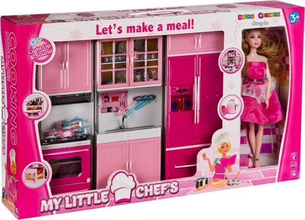 My Happy Kitchen Bebekli Üçlü Mutfak Seti - Modern Mutfak Seti - Işıklı Sesli Mutfak Oyuncak - Fırın - Image 1