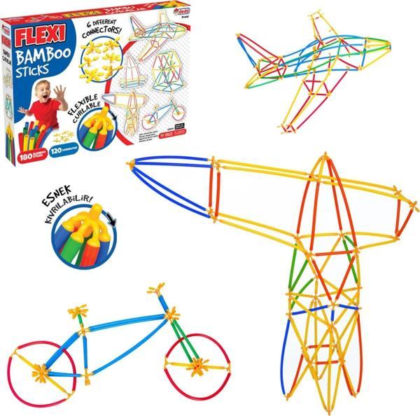 Flexi Bambu Çubuklar (300 Parça) - Lego Setleri - Borular Lego - Plastik Çubuklar - Image 1