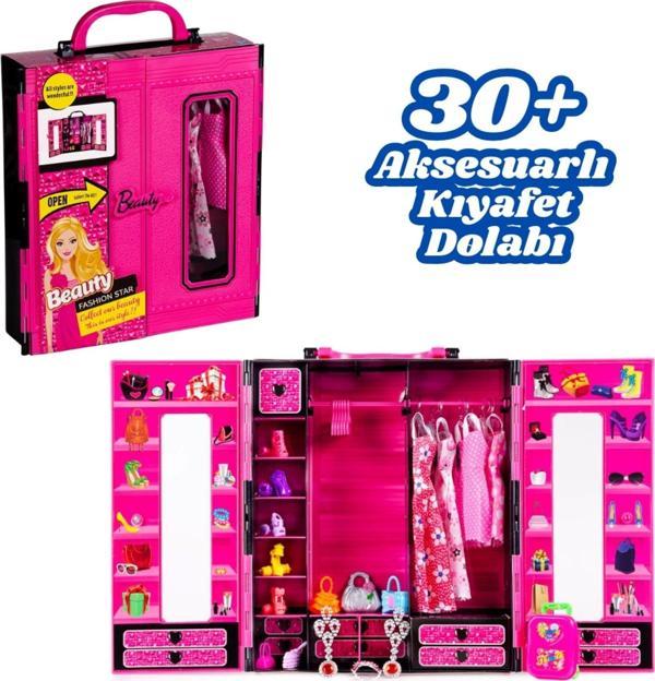 Beauty Aksesuarlı Gardırop - Barbie Dolap - Barbie Giysi Dolabı - Barbie Gardırop - Gardrop - Image 1
