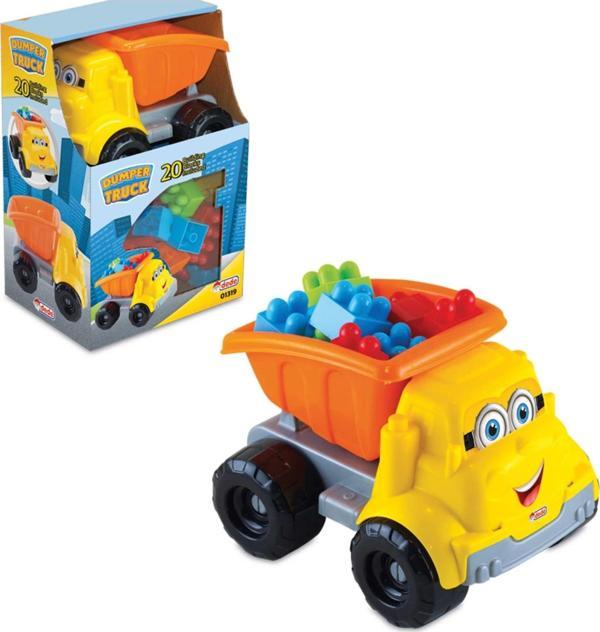 Bloklu Kamyon (20 Parça) - Oyuncak Kamyonet - Plastik Kamyon - İş Makinesi - Image 1