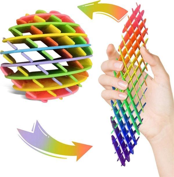 Orijinal Morf Flexi Fidget Stres Oyuncağı Worm fidget Stres Giderici Solucan Stres Yay - Gökkuşağı - Image 1