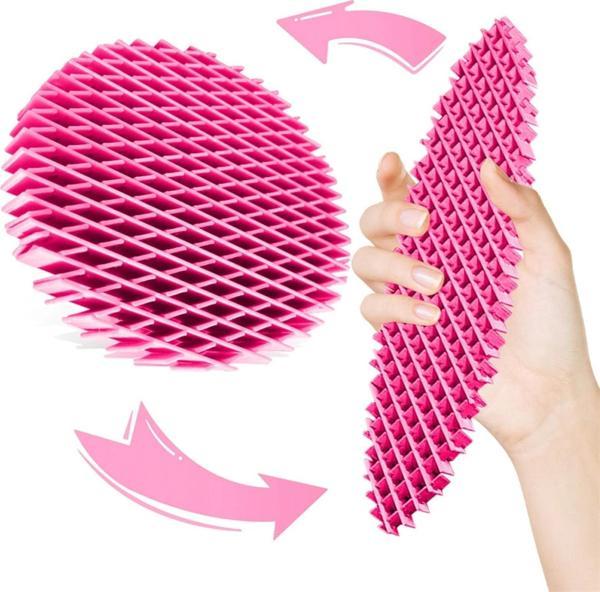 Orijinal Morf Flexi Fidget Stres Oyuncağı Worm fidget Stres Giderici Solucan Stres Yay - Pembe - Image 1