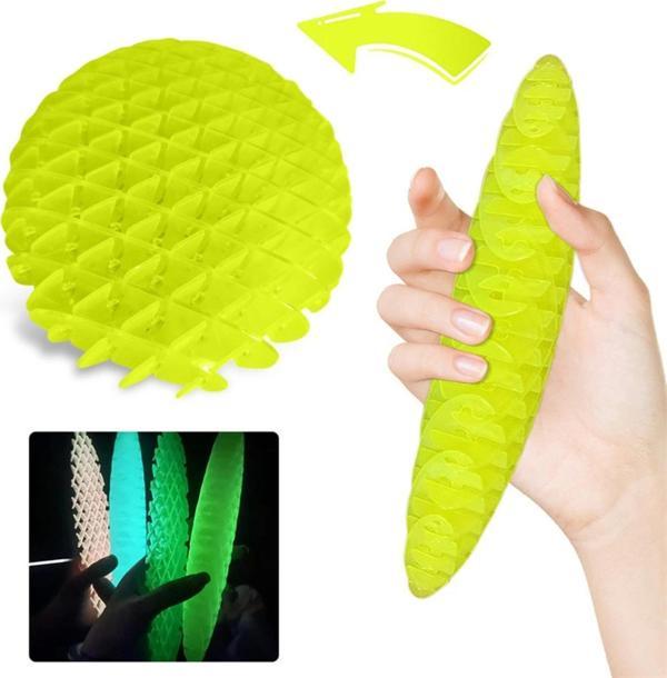 Orijinal Morf Flexi Fidget Stres Oyuncağı Worm fidget Stres Giderici Solucan Stres Yay - Sarı - Image 1