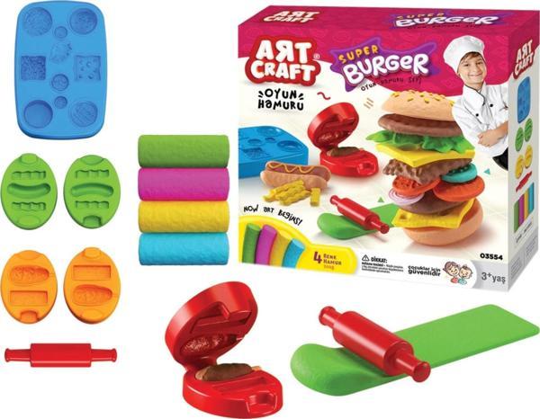 Hamburger Oyun Hamur Seti 200 Gr. - Oyun Hamuru Seti - Hamur Setleri - Hamur Kalıpları - Image 1