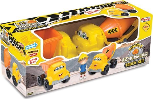 İkili İnşaat Kamyon Seti - Kamyonet - Araba Oyunları - İş Makinesi - Kamyon Arabası - Image 1