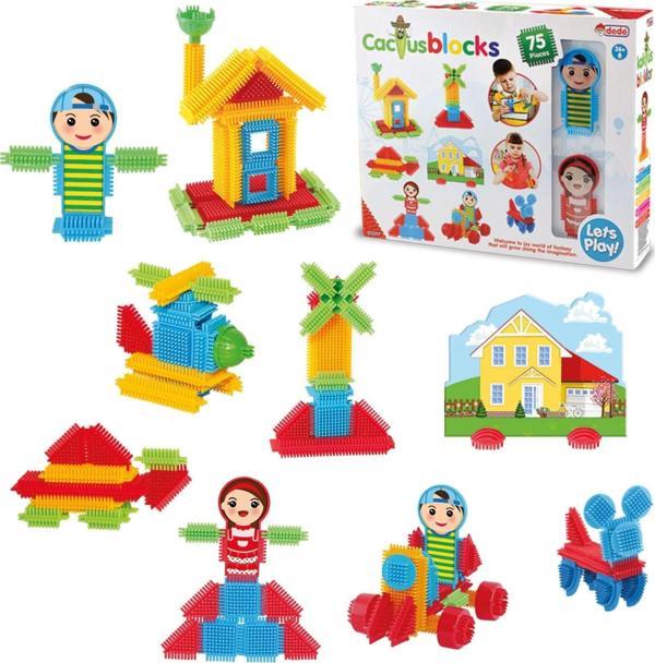 Kaktüs Bloklar (75 Parça) - Kaktüs Oyuncak - Lego Seti - Kaktüs Lego - Taraklı Lego - Image 1