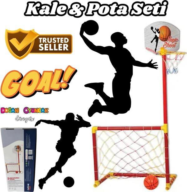 Kale ve Pota Seti - Futbol Kalesi ve Basketbol Potası Oyunu - Basket Atma Oyunu Basketbol Maçı - Fut - Image 1