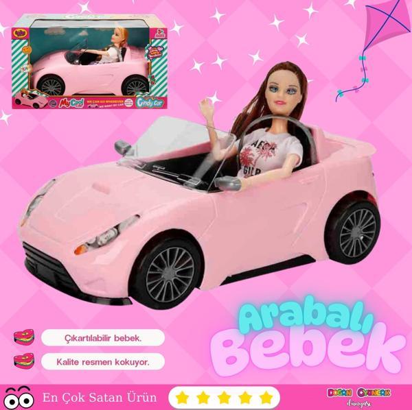 Cindy Doll Bebekli Arabası Pembe - Oyuncak Arabalı Bebek - Barbie Arabası - Bebekli Barbie Arabası - - Image 1