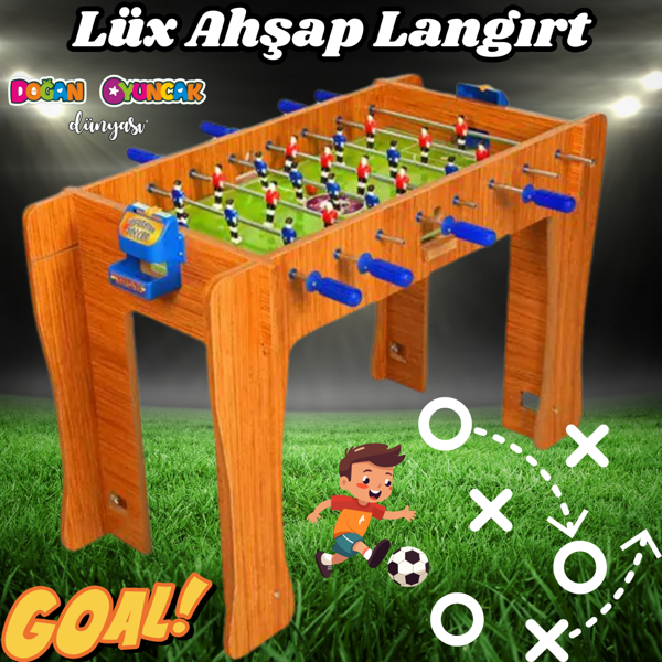 Lüx Ahşap Langırt Seti - Ahşap Oyuncak - Futbol Oyuncakları - Top Oyuncak Langırt Setleri - Langırt  - Image 1