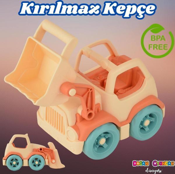 Lüx Bej Minik Kepçe - Plastik Kepçe - Kırılmaz Oyuncak - Kırılmaz Kepçe Dozer - Kepçe Dozer Setleri - Image 1