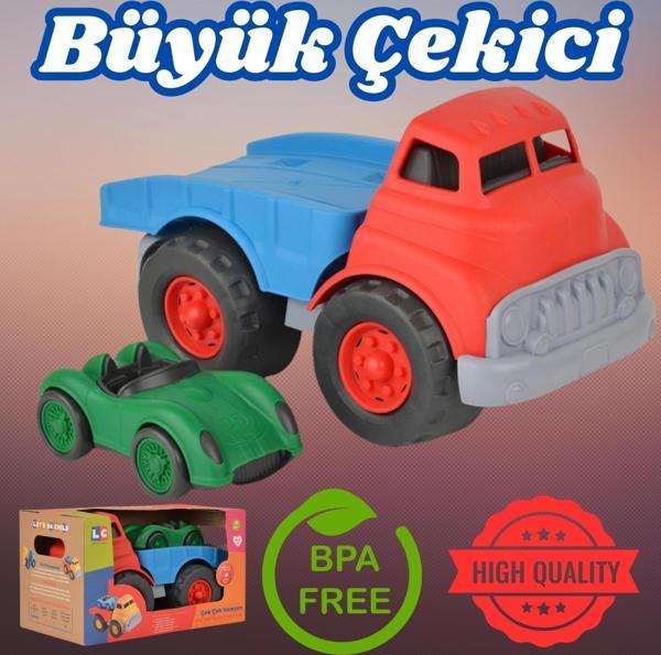 Lüx Kırmızı Büyük Çekici Kamyon - Plastik Çekici - Kırılmaz Oyuncak - Kırılmaz Çekici - Çekici Oyunc - Image 1