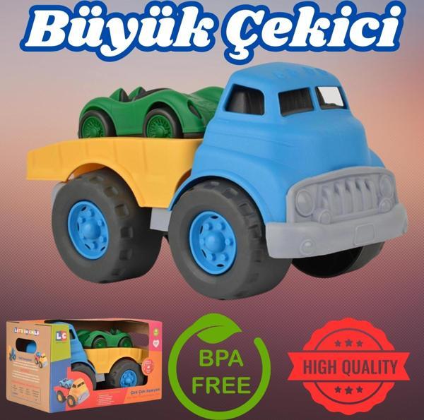 Lüx Mavi Büyük Çekici Kamyon - Plastik Çekici - Kırılmaz Oyuncak - Kırılmaz Çekici - Çekici Oyuncakl - Image 1