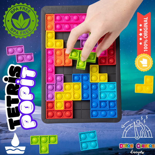 Tetris Popit - Puzzle Popit - Slicon Puzzle Building BlocksPopit - Popit Oyuncak - Stres Oyuncak - S - Image 1