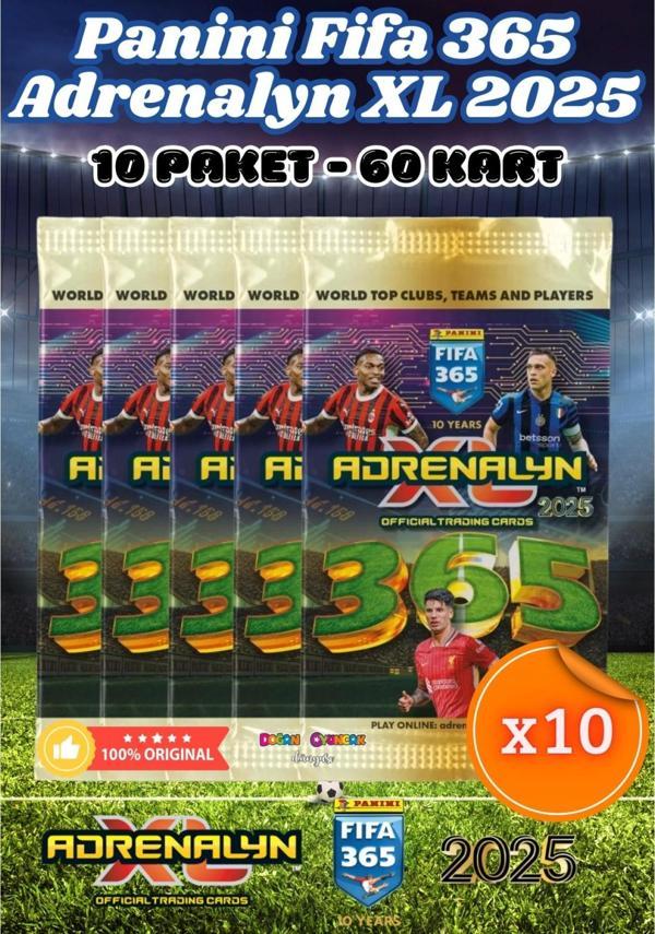Panini FIFA 365 Adrenalyn XL 2025 Oyuncu Kartı - Futbolcu Kartları - Trading Oyuncu Kartı - 10 Paket - Image 1
