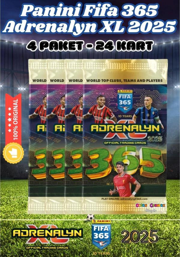 Panini FIFA 365 Adrenalyn XL 2025 Oyuncu Kartı - Futbolcu Kartları - Trading Oyuncu Kartı - 4 Paket - Image 1