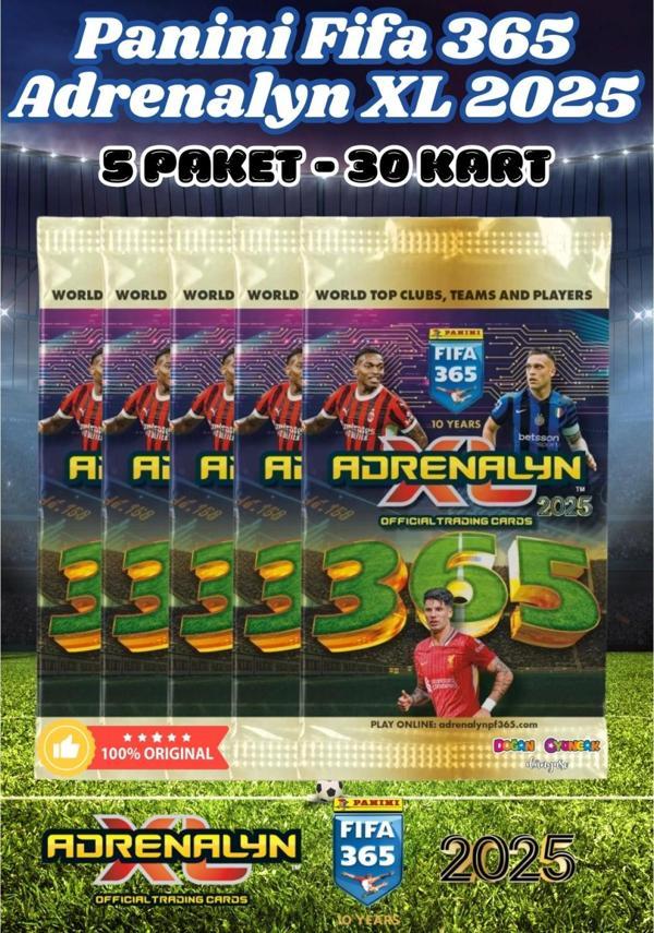 Panini FIFA 365 Adrenalyn XL 2025 Oyuncu Kartı - Futbolcu Kartları - Trading Oyuncu Kartı - 5 Paket - Image 1