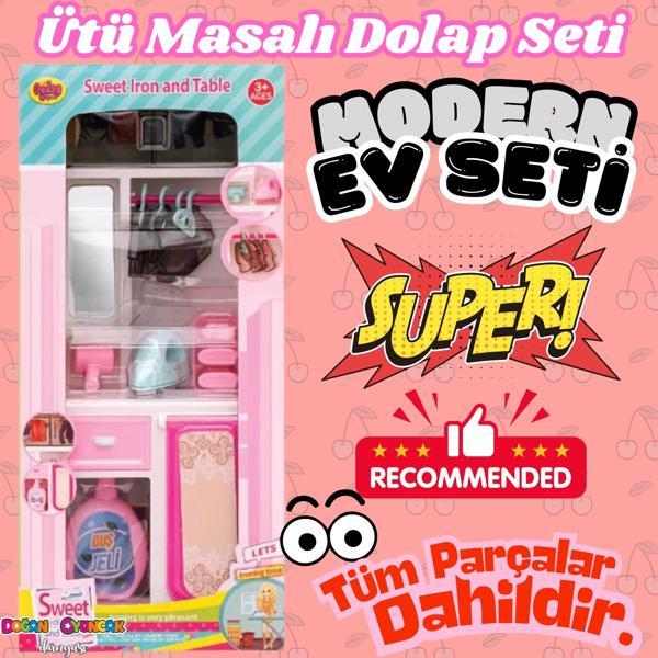 Ütü Masalı Banyo Seti - Modern Banyo Seti - Minyatür Ev Oyuncak Seti - Banyo Oyuncak Seti - Ütü Masa - Image 1