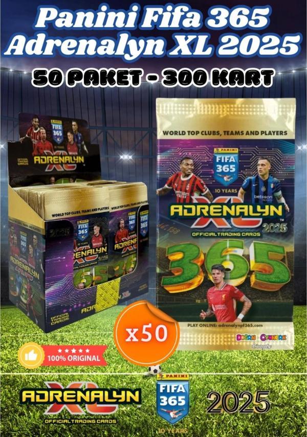 Panini FIFA 365 Adrenalyn XL 2025 Oyuncu Kartı - Futbolcu Kartları - Trading Oyuncu Kartı - 50 Paket - Image 1