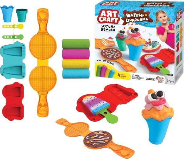Waffle & Dondurma Oyun Hamur Seti 200 Gr. - Oyun Hamuru Seti - Hamur Setleri - Hamur Kalıpları - Image 1